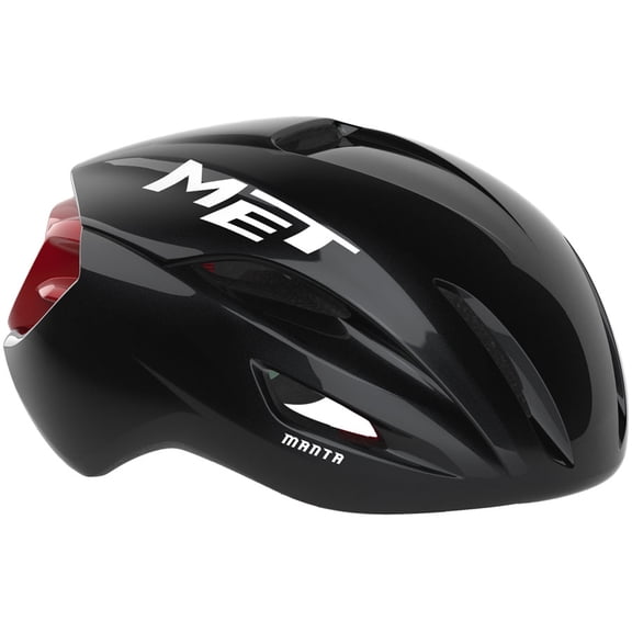 MET Manta Helmet - Black/Red Glossy, Medium
