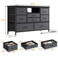 thumbnail image 3 of Homhougo Dresser for Bedroom TV Stand with Power Outlet & LED for 55'' TV, TV Stands for Living Room with 8 Deep Drawers, Entertainment Center , Wide Console Table for Storage in Closet, Entryway, 3 of 9