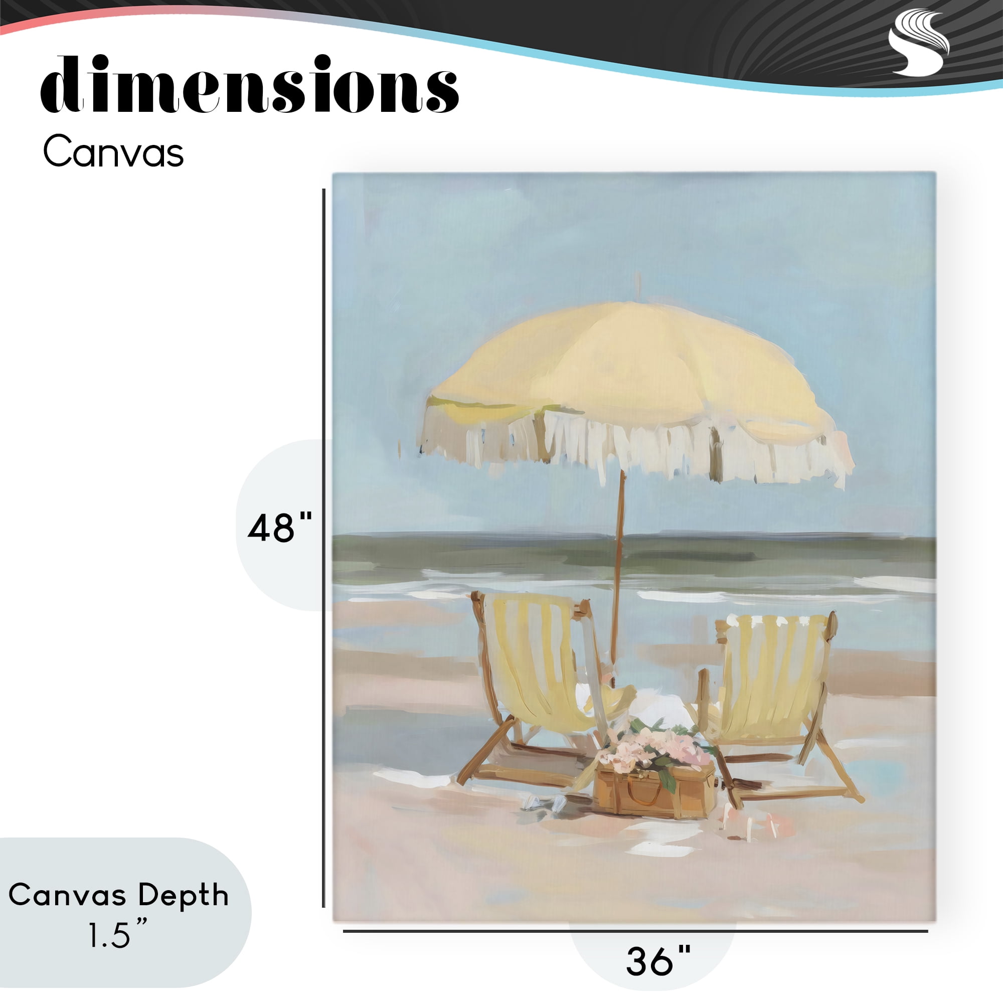 Stupell Industries Yellow Chairs Beach Relaxation Canvas Wall Art, design by Sisi and Seb