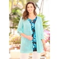 thumbnail image 4 of Catherines Women's Plus Size Petite Shadow Stripe Cardigan, 4 of 6