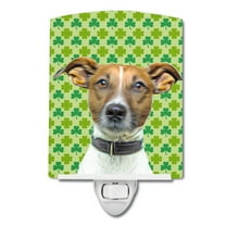 Caroline's Treasures KJ1197CNL St. Patrick's Day Shamrock Jack Russell Terrier Ceramic Night Light, 6x4x3", multicolor