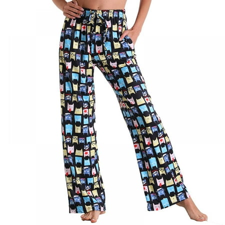 

Xmarks Women s Print Sleep Pants with Pockets Wide Leg Loungewear Pajamas Bottoms Drawstring Elastic Waist Nightwear Trousers US 0-20