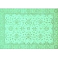 thumbnail image 1 of Ahgly Company Indoor Rectangle Oriental Turquoise Blue Traditional Area Rugs, 2' x 5', 1 of 4