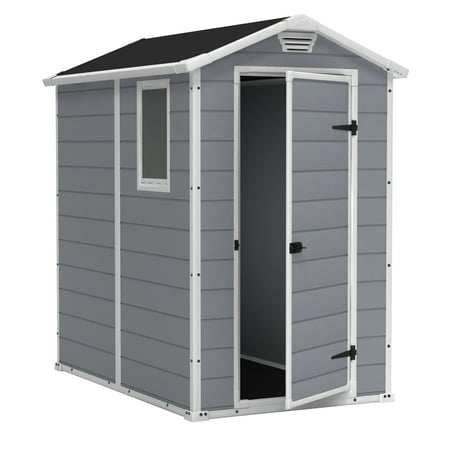 Keter Manor 4' x 6' Resin Storage Shed, All-Weather Plastic Outdoor Storage, (Best Price Plastic Garden Sheds)