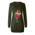 thumbnail image 3 of BLTIBY Christmas Sweatshirt Dress for Women 2024 Xmas Print Winter Autumn Round Neck Casual Soft Long Sleeve Fashion Pullover Dresses Outfit Trendy Army Green M, 3 of 4