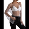 thumbnail image 2 of Tops de Larga con de Diamantes de Imitación para Mujer, Camisetas de Transparente con Cristales y Conjuntos de Red M, 2 of 10