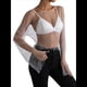 thumbnail image 2 of Tops de Larga con de Diamantes de Imitación para Mujer, Camisetas de Transparente con Cristales y Conjuntos de Red L, 2 of 10