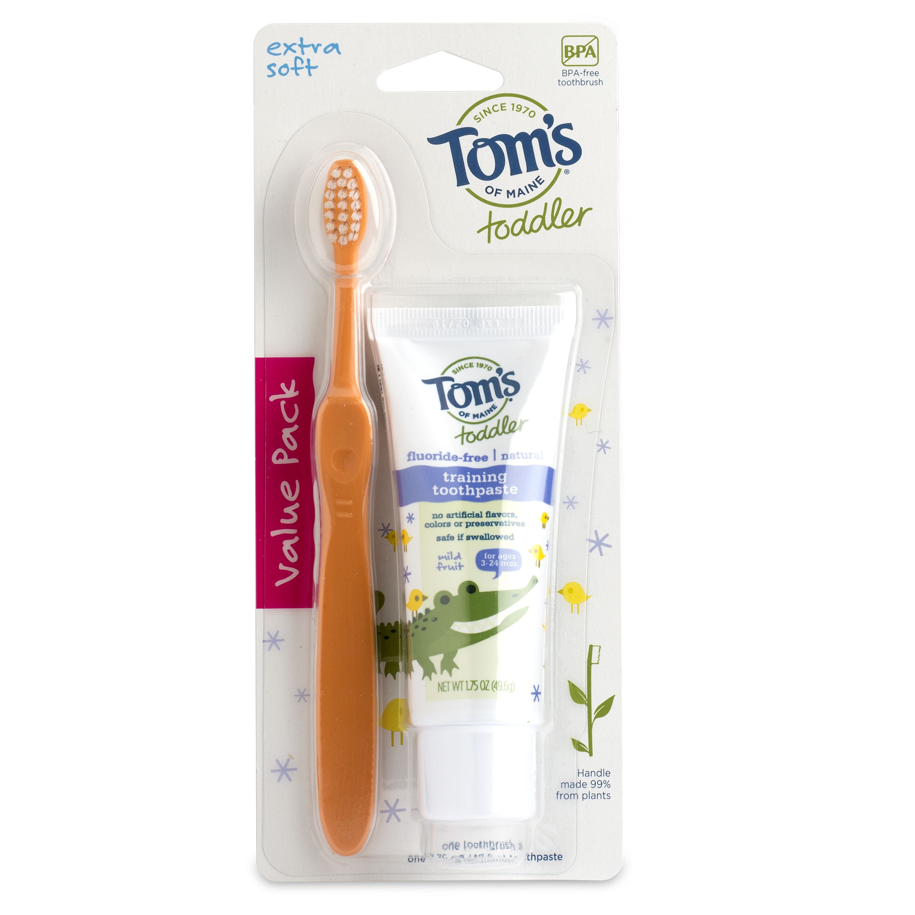 Tom's of Maine Toddler Toothpaste and Toothbrush, Mild Fruit 1ct
