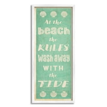 Stupell Industries Beach Rules Rustic Ocean Tide Phrase Sign Graphic Art White Framed Art Print Wall Art, Design by Graffitee Studios
