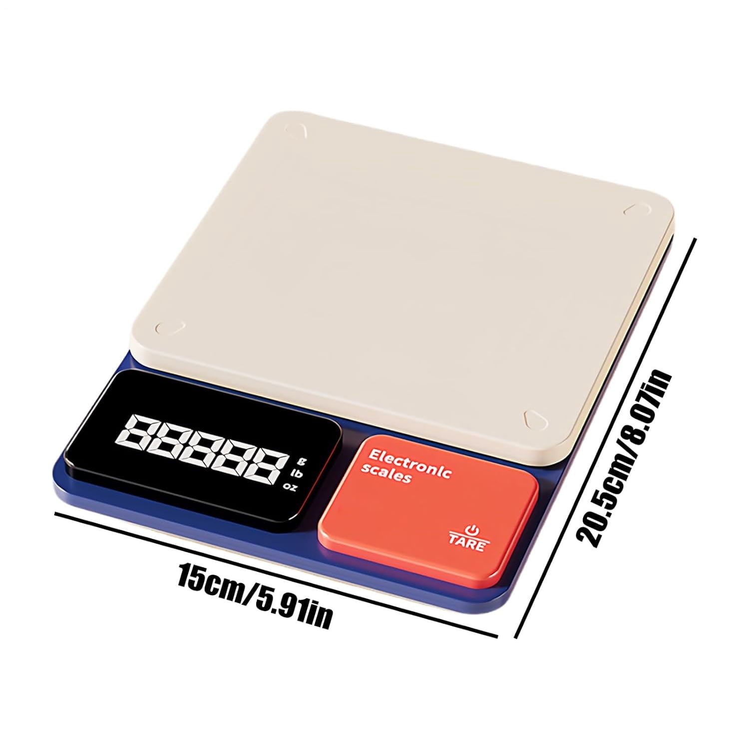 Digital Food Scale - 20.5x15x4cm Digital Kitchen Scale for Baking | 0.1g High Precision Tare Function with LED Display for Home Bakery Restaurant Coffee Bread Meat Seasoning Dessert