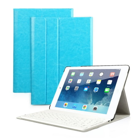 CoastaCloud Wireless Bluetooth Keyboard Case For Apple NEW iPad 2017  9.7 inch  with Stand Folio Case Cover Rechargeable USB Cable Removeable Keyboard PU Leather for iPad Air/iPad