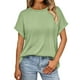 thumbnail image 1 of Camiseta holgada de cuello redondo y manga corta para mujer - Top informal de color liso - Poliéster/spandex, S-XXL - Básico de primavera/verano, 1 of 5