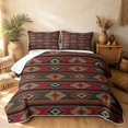 thumbnail image 2 of Erosebridal Southwestern Aztec Bed Spread Queen, Retro Geometric Queen Coverlet Set, Olive Rust Red Tan Black 3-Piece, 1 Quilt and 2 Pillowcases, 2 of 7