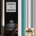 thumbnail image 3 of Turquoise Striped Blackout Curtains for Bedroom/Living Room, Pinch Pleated Black Out Curtains, Geometric Vertical Grey Stripes White Room Darkening Window Drapes with Hooks 2 Panels, 59"x70", 3 of 8