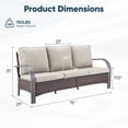 thumbnail image 5 of POCASSY Outdoor 75" Width 3 Seater Sofa with Cushions, All Weather Patio Brown Wicker Sofa Outdoor Couch Furniture for Porch, Deck, Garden, Beige, 5 of 13