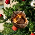 thumbnail image 5 of Hxlamzoo 2D Forest Animal Acorn Ornaments - Handcrafted Natural Tone Decor with Sleeping Fox, Owl, Bunny for Christmas Tree, Home Decor, Holiday Gift for Nature Lovers (Squirrel), 5 of 5