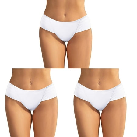 Waist Trainer Briefs Solid Color Crotch Women Underwear Seamless Underwear Panties Teenage Girls Plus Size Lot Underwear Running Underwear ceangrtro White (3Packs) White (3Packs)