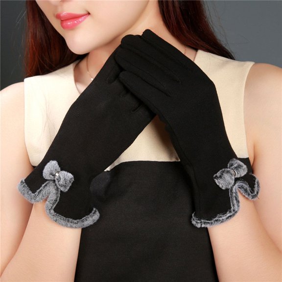 Thermal Touch Gloves Smart Phone for Women 's Black