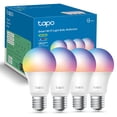 thumbnail image 1 of TP-Link Tapo Bombillas inteligentes 16M colores RGBW regulables compatibles con Alexa y Google Home A19 Equivalente a 60W 800LM CRI>90 2.4GHz WiFi solo No requiere concentrador Tapo L530E (paquete de, 1 of 5