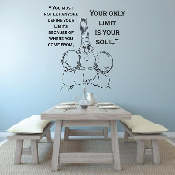 Gusteau Ratatouille Quote Disney Cartoon Quotes Wall Sticker Art Decal for Girls Boys Room Bedroom Nursery Kindergarten House Fun Home Decor Stickers Wall Art Vinyl Decoration Size (40x40 inch)