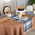 thumbnail image 5 of Black Blue Grey Plaid Table Runner-Cotton Linen- 108 Inch Holiday Dresser Scarves, Simple Check Stripes Lines Country Tablerunner for Kitchen Coffee/Dining Living Room Dinner Scarf Décor 13x108, 5 of 7