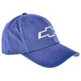 thumbnail image 2 of Checkered Flag Sports D7899 Chevy Bow Tie Logo Washed Cotton Twill Hat Royal Blu, 2 of 4