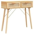 thumbnail image 3 of vidaXL Console Table Entryway Side Table Solid Wood Pine and Natural Rattan, 3 of 21