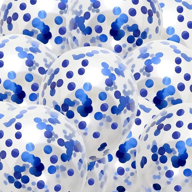 KIRIKOU 24 piezas juego de bolas de papel multicolor Globo de fiesta de látex de 12 pulgadas para decoración de fiesta, bodas, compromisos, novias, cumpleaños y ducha (azul)
