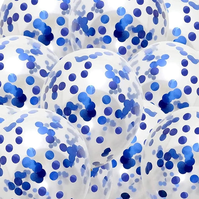 KIRIKOU 24 piezas juego de bolas de papel multicolor Globo de fiesta de látex de 12 pulgadas para decoración de fiesta, bodas, compromisos, novias, cumpleaños y ducha (azul)