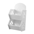 thumbnail image 2 of Estante de baño de pared, contenedor de almacenamiento, contenedor de maquillaje ventilado, estante para especias de cocina para baño, cocina y hogar. doble capa, 2 of 6