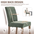 thumbnail image 4 of YOUNIKE Linen Fabric Dining Chairs Set of 2, Mid-Century Modern Parsons Kitchen Chairs 18.9"H with Solid Wood Legs, Green, 4 of 18