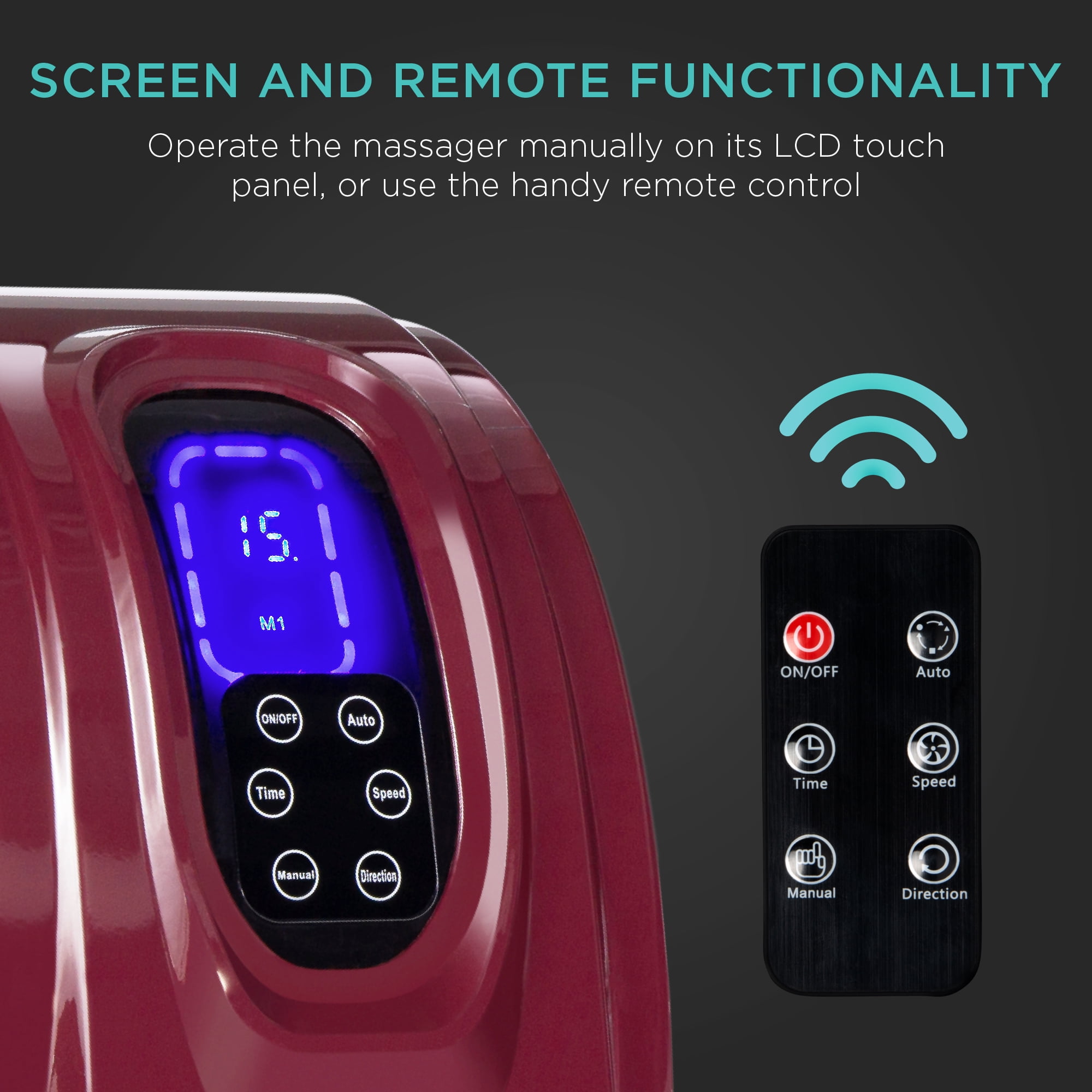 Best Choice Products Therapeutic Kneading & Rolling Shiatsu Foot Massager w/ High Intensity Rollers, Remote - Burgundy