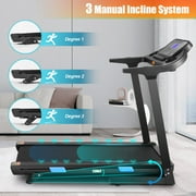 Treadmill with Incline, ADNOOM 3.25HP 18-Inch Wide Treadmill, 300lb Capacity Folding Treadmill with APP & Bluetooth Audio Speakers, Electric Walking Running Exercise Machine for Home Office Gym