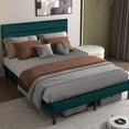 thumbnail image 2 of Queen Size Upholstered Platform Bed Frame - With Headboard, No Box Spring Needed, 14'' Underbed Storage​, 2 of 10