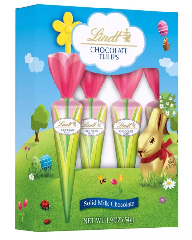 Lindt Easter Milk Chocolate Solid Tulips 1.4oz/4pk (Pack of 1