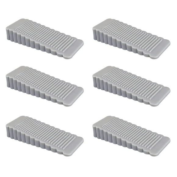 Oksdown Lot de 6 Bouchons de Porte en Caoutchouc Gris Mince et Petit Antidérapant en Silicone Doux pour Intérieur Placard Douche Cuisine Sol