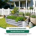 thumbnail image 2 of 4 x 2 x 1ft Galvanized Metal Raised Garden Bed,Oval Steel Planter Boxes Kit with Open Bottom for Vegetables, Herbs, Flowers,Weather-resistant and Rust-Proof, 2 of 9