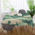 thumbnail image 5 of Yayeee Tablecloths for Rectangular Tables 60 x 90 inch Party Table Cover, Green Wave Pattern, 5 of 6