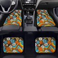 thumbnail image 5 of Kuiaobaty 4 Pcs Auto Floor Mat Front Rear Carpets Mat Groovy Hippie Daisy Flower Pattern Fashion Auto Interior Decor Vehicle Interior Protector Decoration Fit Most Car Sedan Van Truck, 5 of 6