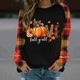 thumbnail image 2 of Hueook Sweatshirts for Women Plus Size Winter Fall Long Sleeve Round-Neck Fashion Print Casual Lightweight Loose Pullover Sweaters Tops 50% Off Clearance, 2 of 4