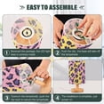thumbnail image 4 of Bedside Desk Lamp LED Bulb Night Light USB Power Fabric Lampshade Table Lamps Yellow Purple Leopard, 4 of 7