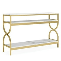 Resenkos Entryway Table, Console Sofa Table,3-Tier Console Table, 55" Sofa Table with Storage Shelves