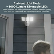 Wyze - Floodlight Camera Pro, 3000 Lumen LEDs, 180° Wide View, 2k HD Outdoor Wi-Fi Floodlight Home Security Camera - White