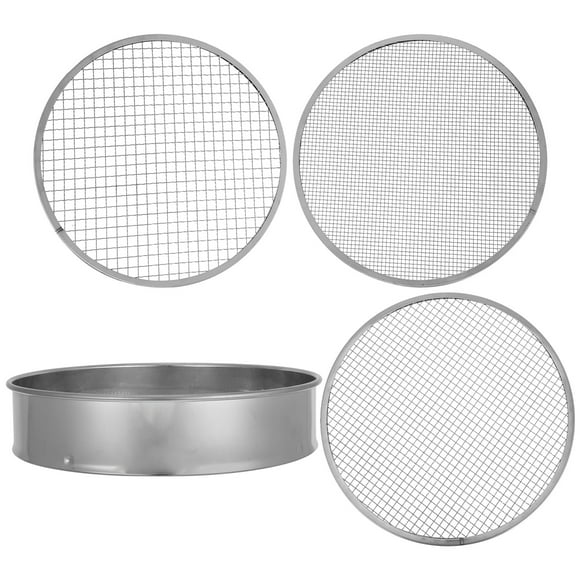 KAKOWELY sifter for rocks1 Set Multi-use Soil Sieve Garden Soil Mesh Sieve Sifting Pan Garden Stainless Steel Sifting Pan Garden Soil Sifter Garden Manual Soil Sieve Gardening Soil Sieve Sifting Pan