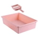 thumbnail image 1 of Bandeja de arena para gatos, cajas de arena para gatos de perfil bajo para gatos de interior, arena para gatos para hámsteres, gatitos de animales , Rosado, 1 of 8