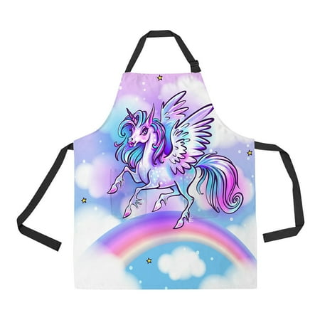 

ABPHQTO Unicorn Magic Fantasy Horse Rainbow Hairs Apron Home Kitchen Apron with Pockets