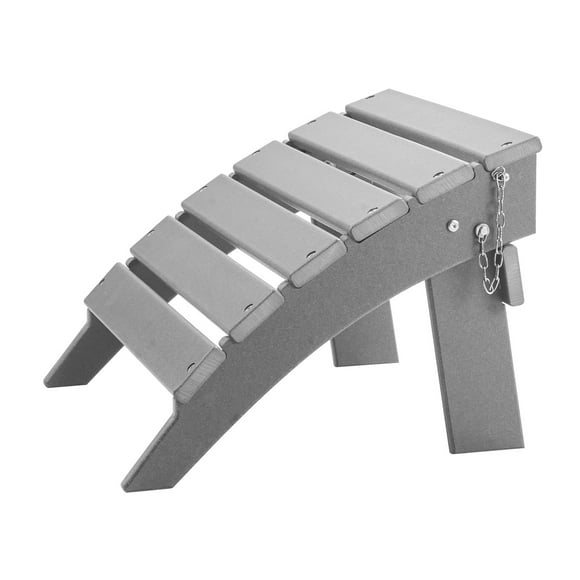KFFKFF Ottoman Adirondack, Ottoman Adirondack Pliant en Plastique HDPE 16,9 L x 18,9 L x 13 H Pouces, Repose-Pieds Résistant aux Intempéries pour Chaise Adirondack, Gris