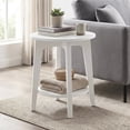 thumbnail image 7 of LEDREM Compact Two-Tier Round Accent Table, Tapered-Leg Side Table with Curved Accents, Holds 198lb, Quick Assembly, Space-Saving Small Sofa Table, 7 of 7