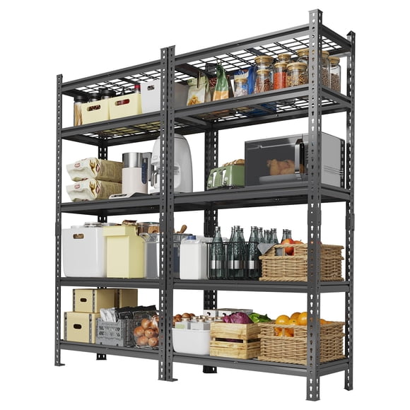 Set of 2 Storage Shelving Unit Garage Shelf Heavy Duty 2000 LB Capacity 5-Tier Metal Storage Shelf, 36x16x72 Inches Adjustable Shelves