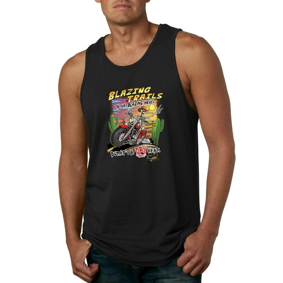 Wild Bobby Blazing Trails In The Blazing Heat Vintage Men Tank Top, Black, Small